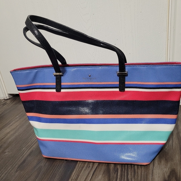Kate Spade New York Cedar Street Striped Harmony Shoulder Bag Tote Leather - Picture 4 of 13